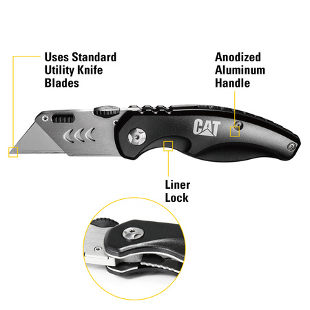 Cat 6-3/8 Inch Folding Utility Knife 980018